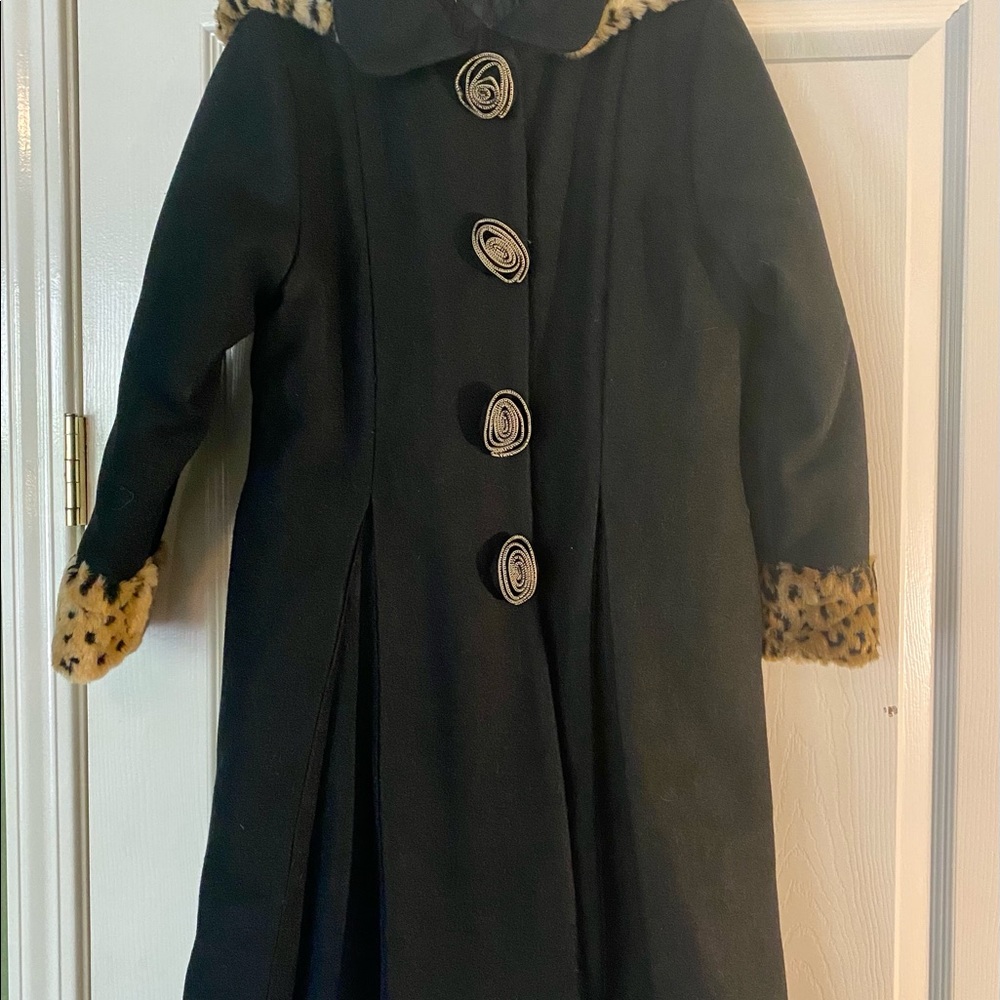 Girl’s Winter Wool Dress Coat, XL